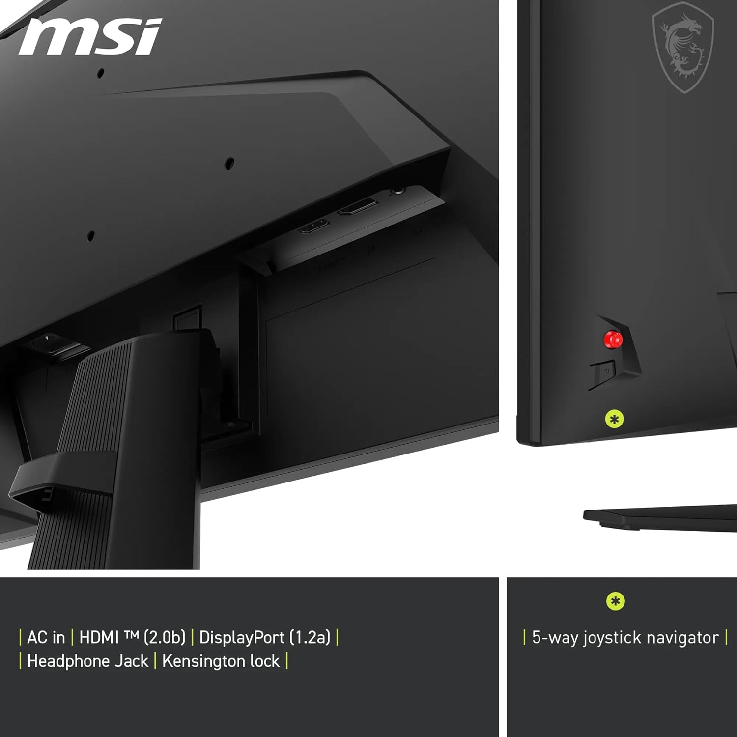 Gaming PC & Gaming Monitors - MSI MAG 272FDE 24.5 Inch FHD 1920 x 1080 Gaming Monitor, 200 Hz, 0.5 ms, HDR Enabled, AMD FreeSync Premium, Eye-friendly, AI Vision, HDMI 2.0b, DP 1.2a, Frameless, Adjustable, Vesa Mount, Black – Bild 6