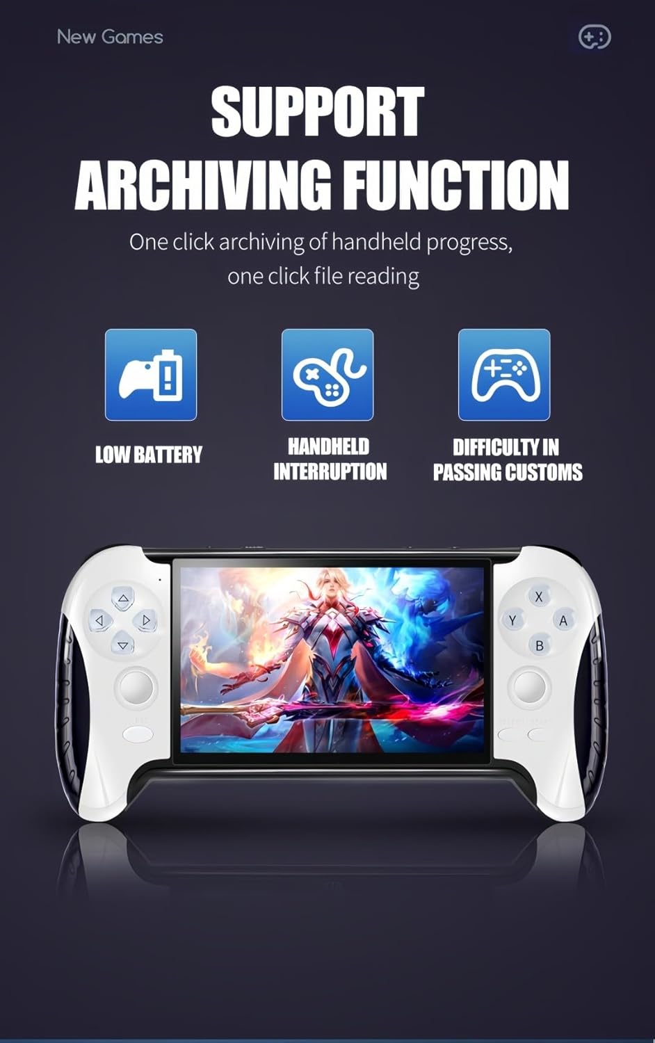 Gaming Consoles & Controllers - 4.3 Inch Portable Video Game Console Creative Handle Design Multiple Emulators MP4/MP3/E-Book TV Output Leisure Puzzle Handheld Retro Video Games Birthday – Bild 5