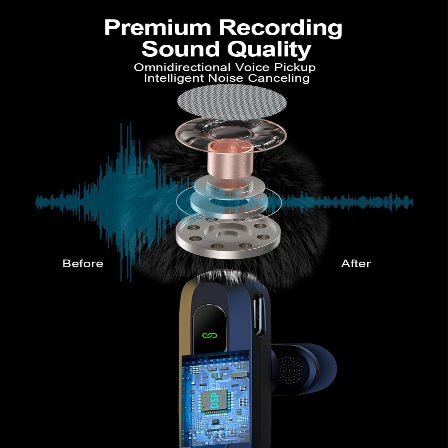 Streaming-Equipment - Mini Lavalier Microphone for Android and iPhone, iOS Devices, Noise Reduction, Lapel Microphone for Recording, Clip-on Microphone for Video Recording, Tiktok, Youtube, Vlog Podcast Content Creator – Bild 2