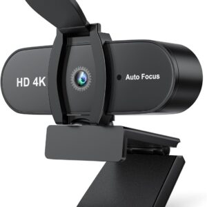Webcam – OFFCUP Full HD Webcam, 4K Webcam with Mics Noise Cancellation, USB Webcam Autofocus Streaming Camera for PC Laptop for Live Streaming Video Call Conference Online Lessons Game