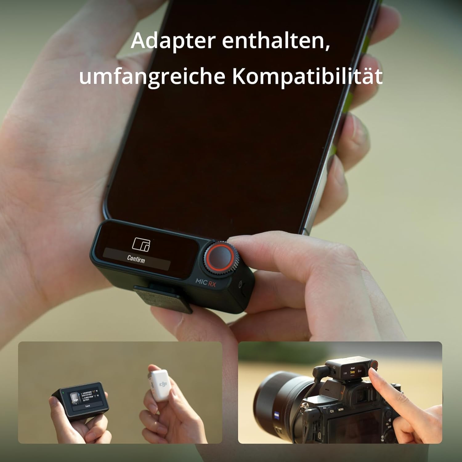 Streaming-Equipment - DJI Mic 2 (2 Transmitters + 1 Receiver + Charging Cradle) Wireless Lavalier Microphone Bluetooth Microphone for Camera Mobile Phone Vlog Noise Reduction 48KHz Internal 32-Bit Float Recording 250m Range – Bild 6