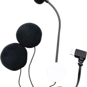 Streaming-Equipment – Motorcycle Audio – Type C Input Helmet, Compact Sound Equipment | Waterproof Microphone Kit, Low Noise, Clear Voice Assistant for Half Face Helmets, Streaming, PL Events