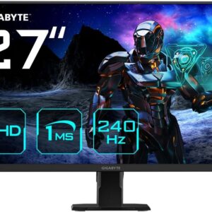 Gaming PC & Gaming Monitors – Gigabyte GS27Q X 27 Inch QHD Gaming Monitor – 2560 x 1440, 240Hz, 1ms, 250 cd/m², FreeSync Premium Pro, HDR Ready, HDMI 2.0, DisplayPort 1.4