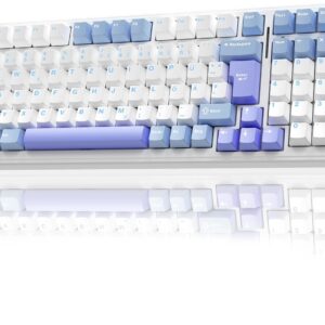 Gaming Tastatur & Maus – AULA F99 Wireless Gaming Keyboard Mechanical, QWERTZ Layout, BT5.0/2.4G/USB-C, Gasket Structure, Hot Swap, Software, RGB, PBT Keycaps, 8000 mAh, Creamy Sound, 95% Percent Mechanical Keyboard (Blue