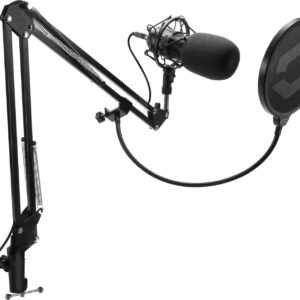 Streaming-Equipment – Speedlink VOLITY Ready Streaming Starter Set – Streamer Set for Gaming/Computer/Notebook/Laptop, Microphone, Microphone Boom, Wind Protection, Black