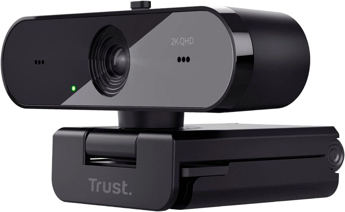 Webcam - Trust Taxon 2K QHD Webcam Made of 85% Recycled Plastic, 2560 x 1440p USB Camera PC with Cover, Auto Focus, Wide Angle, 2 Microphones, Video Camera for Conferences, Video Calls, Skype, Teams, Zoom – Bild 11