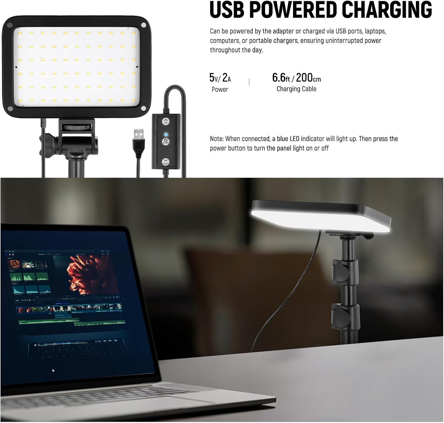 Streaming-Equipment - NEEWER BASICS BP66 LED Video Light Panel Lighting Set Two-Tone Dimmable Portable Studio Lights with Tripod and Filters 3200K ~ 5600K CRI 95 750Lux for Photography Video Recording – Bild 7