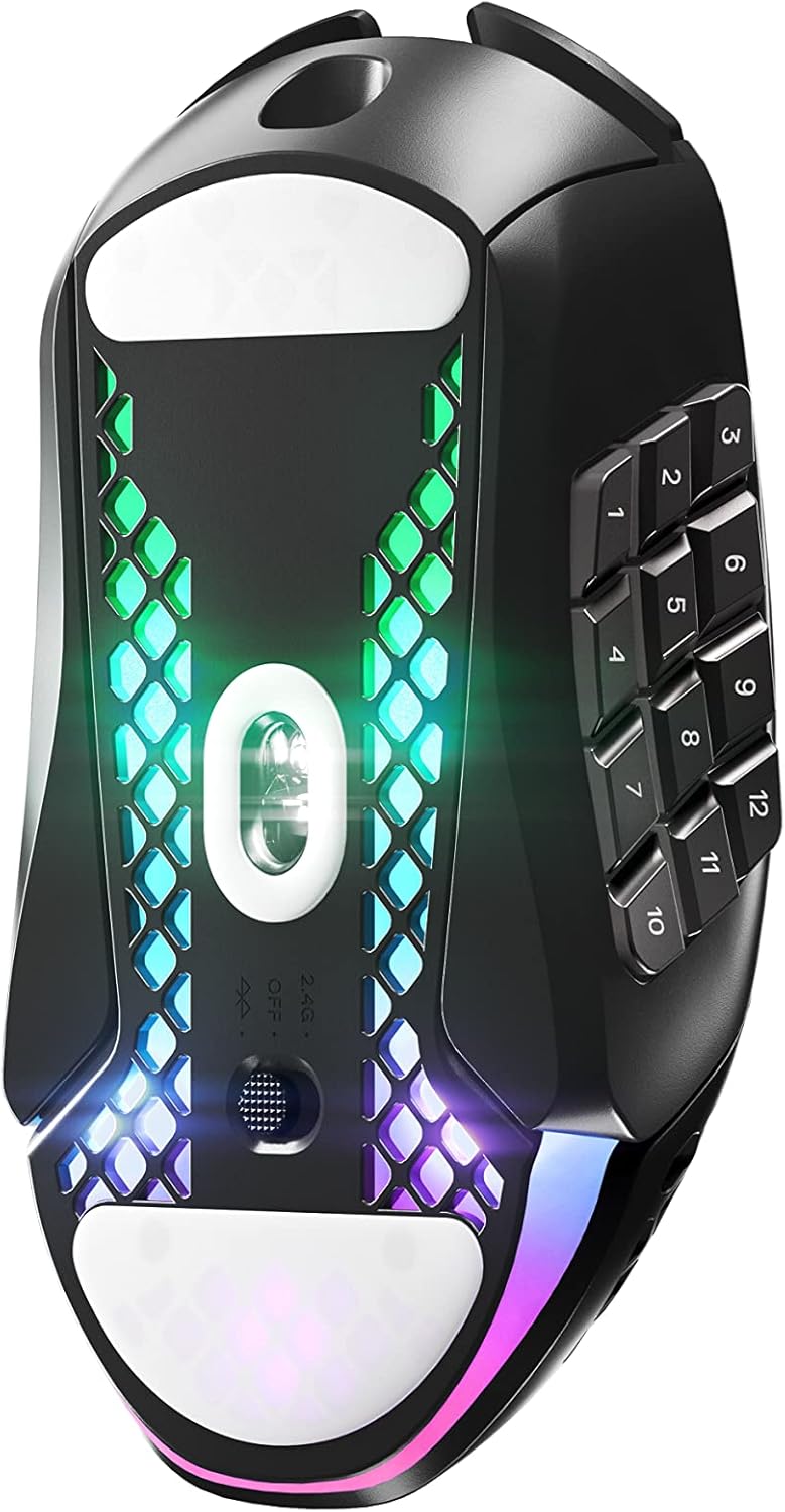 Gaming Tastatur & Maus - SteelSeries Aerox 9 Wireless - RGB Gaming Mouse with Openings in the Surface - Feather-Light, Water-Repellent Design - 18 Buttons - Bluetooth/2.4 GHz - Optical TrueMove Air Sensor with 18,000 DPI – Bild 10