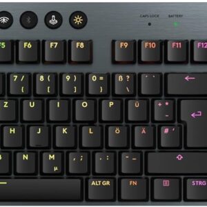 Gaming Tastatur & Maus – Logitech G G915 X LIGHTSPEED Low Profile Wireless Gaming Keyboard, Double Shot PBT Keycaps, Fully Programmable Keys, RGB Backlight, GL Brown Tactile, PC/Mac, DEU QWERTZ – Black