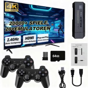 Gaming Consoles & Controllers – M8 Retro Game Console Grip with 2 Wireless Game Controllers, Over 20,000 Games, Perfect Game Gifts for Boys and Adults