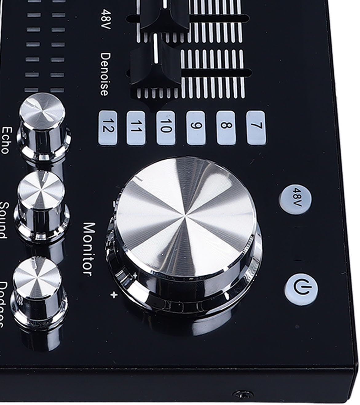 Streaming-Equipment - Dilwe Live-Soundkarte, Audio-Mixer, Leicht, Tragbar, 48 V, PC-Mobiltelefon für Streaming, Aufnahme, Studio, Outdoor-Auftritte – Bild 7