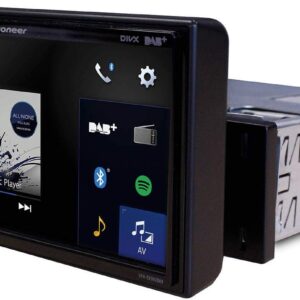 Streaming-Equipment – Pioneer SPH-EVO62DAB Mediacenter, 6.8-Inch Touch Screen, 1.5 A Quick Charging USB, Apple CarPlay, Android Car, DAB/DAB+ Digital Radio, Bluetooth, 13 Band Equaliser