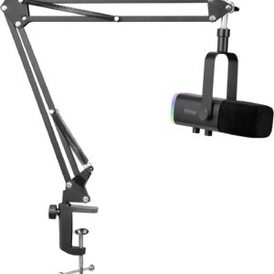 Streaming-Equipment – FIFINE XLR Streaming Microphone with Arm for Podcast Studio, USB Dynamic Microphone Gaming PC with Mute Button, for PS4/5 Mac Mixer Sound Cards