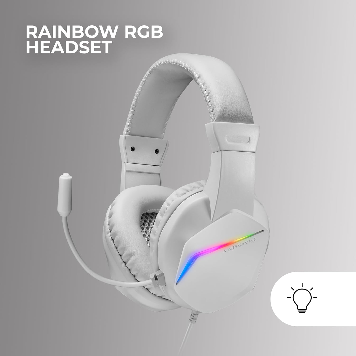 Gaming Tastatur & Maus - Mars Gaming MCP-RGB3 Gaming Pack Keyboard Fixed RGB + Gaming Mouse RGB Flow 3200 DPI + Over-Ear RGB Headphones + XXL Mat, White, Spanish Language – Bild 4