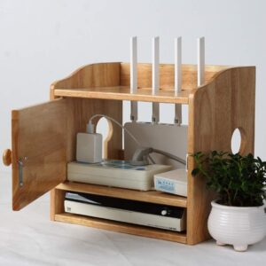 Streaming-Equipment – Wooden Storage Box Holder Holder Wifi Router TV Box Set Top Box Streaming Media 3 Layer Equipment Game Console Wall Mount