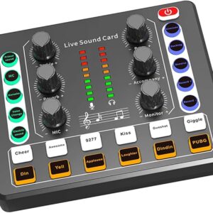 Streaming-Equipment – Sound Mixer with Voice Changer Mixer Sound Card for Phone Gaming Karaoke Studio Live Streaming Recorder Podcast Karaoke Streaming