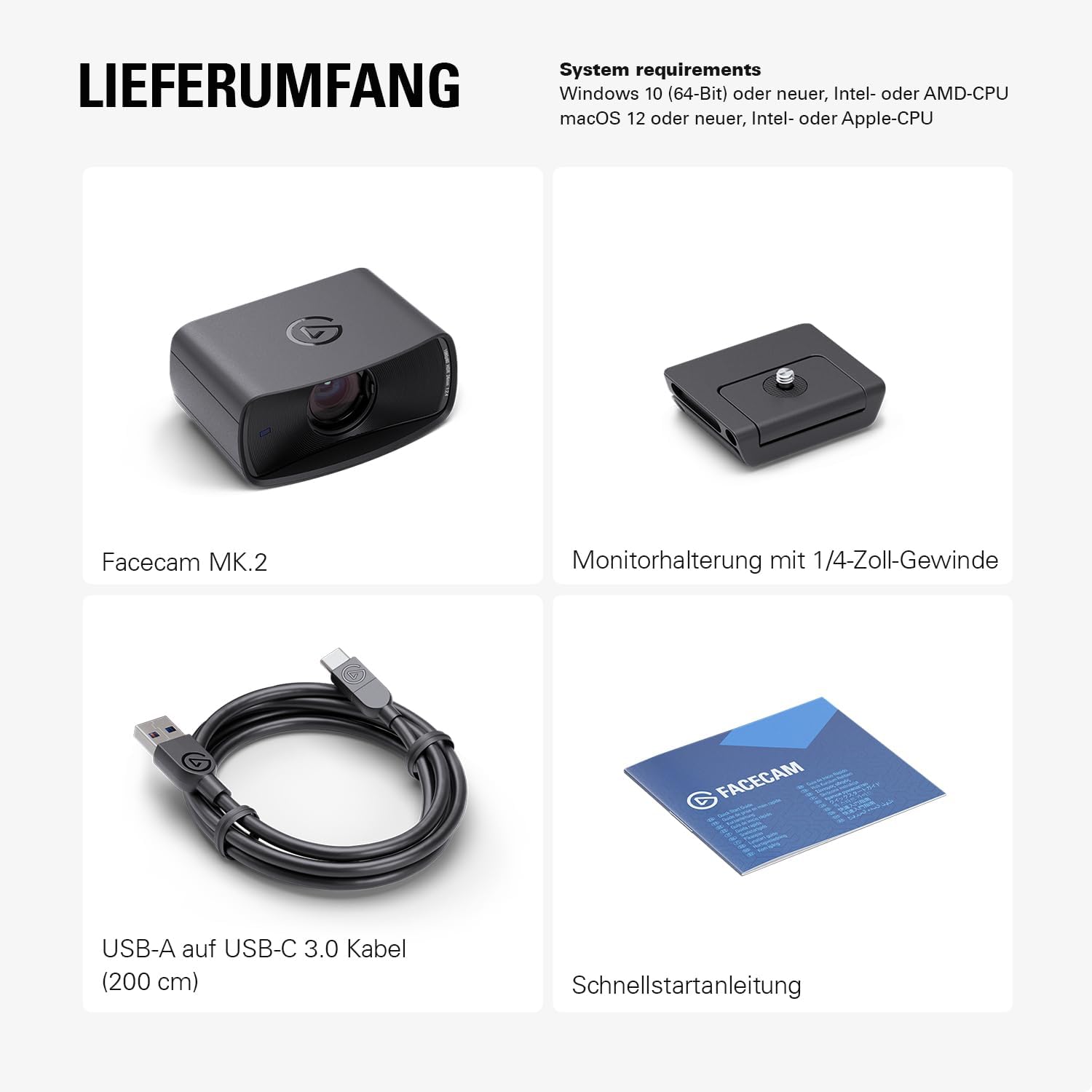 Webcam - Elgato FACECAM MK.2 - Premium Full HD Webcam for Streaming, Gaming, Video Conferencing, Recording, HDR Enabled, Sony Sensor, Pan/Tilt/Zoom - Compatible with OBS, Zoom, Teams etc for PC/Mac – Bild 10