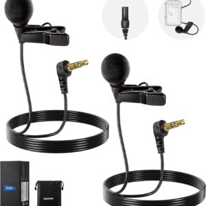Streaming-Equipment – NEEWER Diameter 4 mm Mini Lavalier Microphone, Pack of 2, Clip-on Wired Condenser Lapel Microphone Set with 1.5 m 3.5 mm TRS Connection, Compatible with DJI Mic 2 Rode Wireless Go II NEEWER CM28 CM31 Camera, LM8