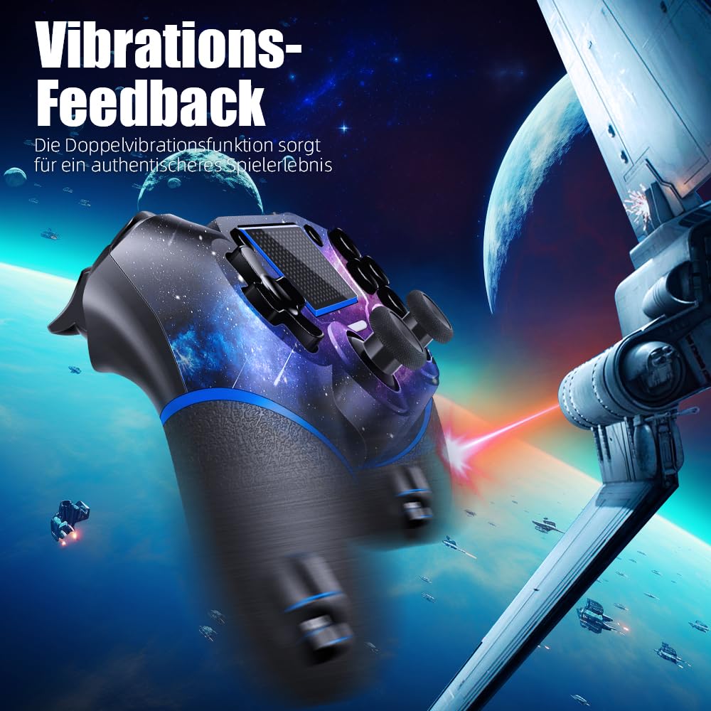 Gaming Consoles & Controllers - AceGamer Wireless Controller for PS4, Game Controller Compatible with PS4/Pro/Slim/PC Gamepad with Turbo/Back Button/Dual Vibration/6-Axis Gyro Sensor/Touch Panel – Bild 5