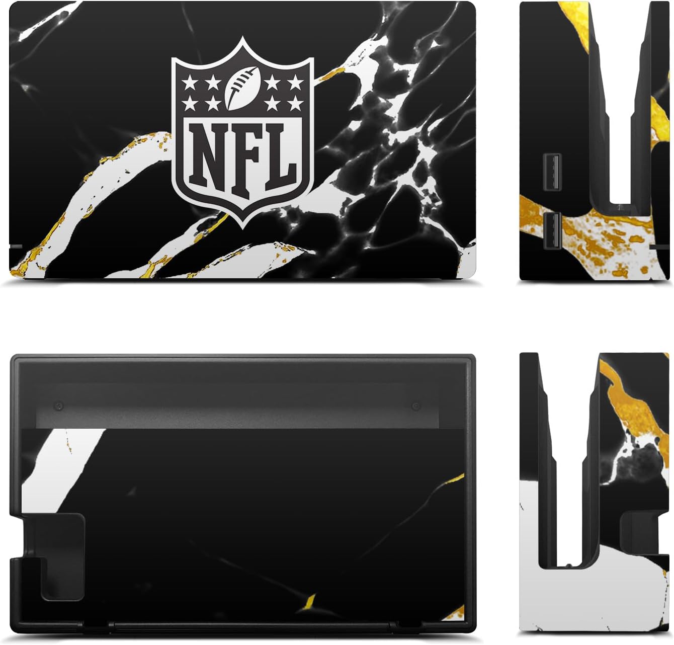 Gaming Consoles & Controllers - Head Case Designs Official NFL Marble Shield Vinyl Skin Gaming Sticker Decal Cover Compatible with Nintendo Switch Console & Dock & Joy-Con Controller Bundle – Bild 4