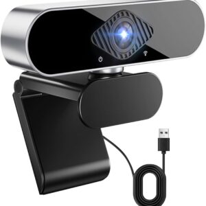Webcam – Webcam with Microphone Camera PC Cam 1080p HD Mini Facecam Video Conference 360° Adjustable USB Web Cam Plug & Play for Conference Live Streaming Recording Compatible with Skype/Zoom/YouTube