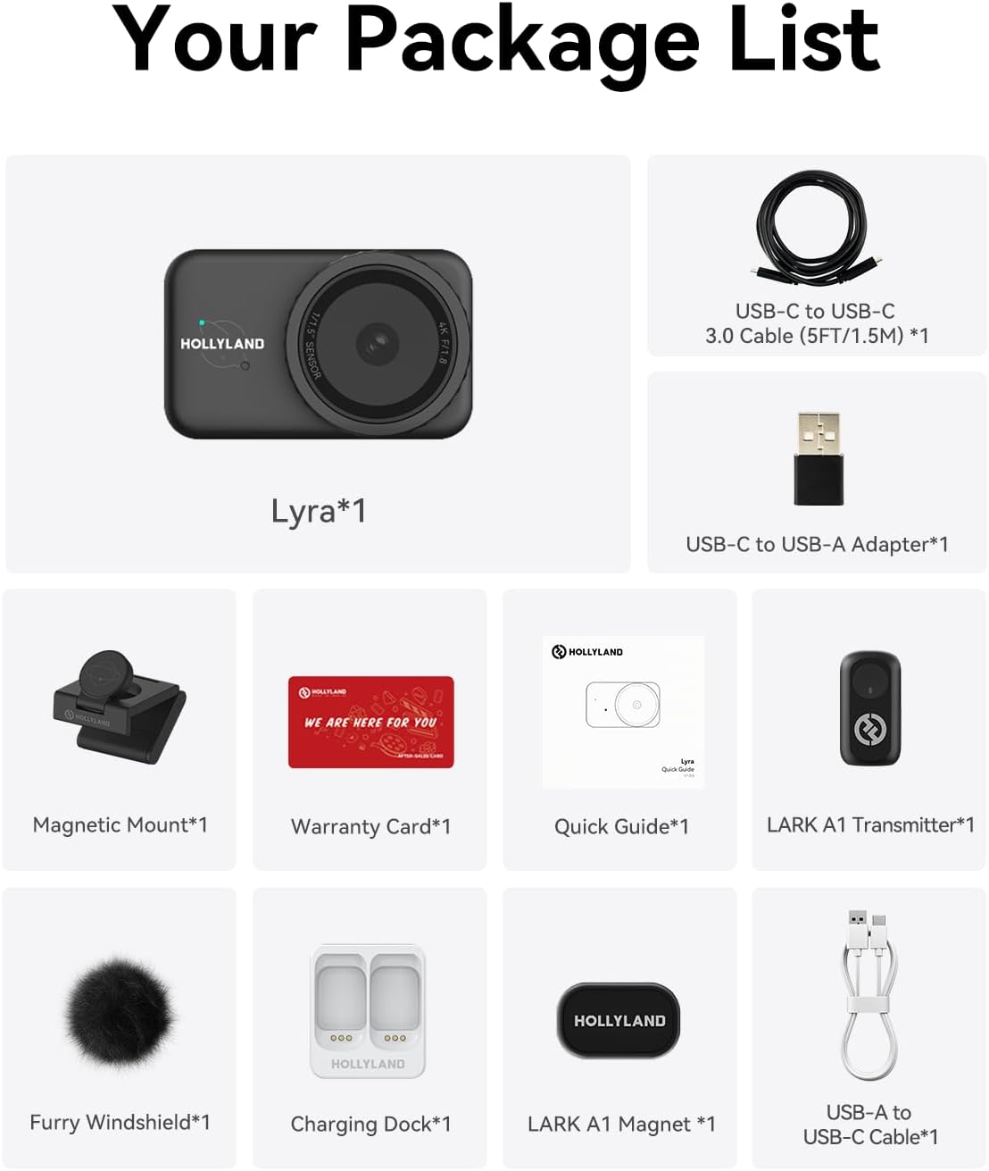 Webcam - Hollyland Lyra Webcam: UHD 4K Webcam for PC & Mac, 1/1.5 Inch Sensor, Autoframing, PDAF, HDR - Ideal for Live Streaming, Video Calls & Gaming - Compatible with Zoom, Teams, Twitch (including Lark A1 – Bild 9