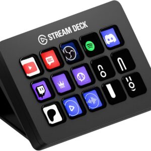 Streaming-Equipment – Elgato Stream Deck MK.2 – Studio Controller, 15 Macro Keys, Triggering Action in Apps and Software such as OBS, Twitch, YouTube and More, for Mac and PC