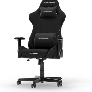 Gaming Chairs – DXRacer Formula L Black Fabric Original Gaming Chair, Ergonomic Chair, Gaming Chair for PC Gamers and Office