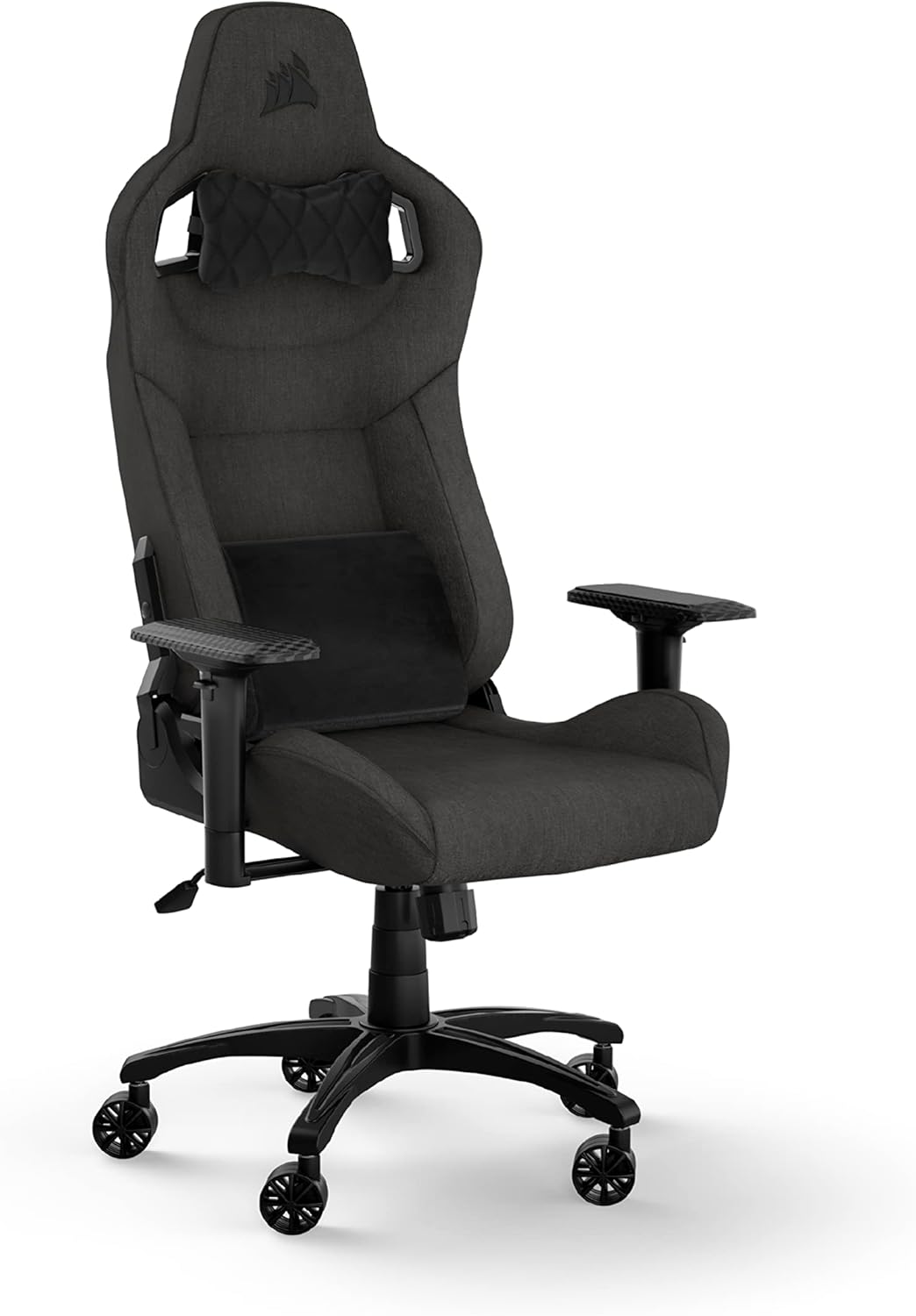 Gaming Chairs - Corsair T3 RUSH Fabric Gaming Chair (2023), Inspired by Motor Sports, Soft Fabric Cover, Detachable Neck Cushion and Memory Foam Lumbar Support, Anthracite
