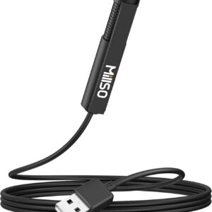 Streaming-Equipment – MillSO USB PC Microphone USB Type A 360° Omnidirectional Condenser Microphone with 1.45 Metre Cable for Computer, Laptop, PS5, PS4, Podcast, Interviews, Skype, Network Singing and Recording