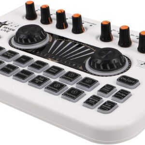 Streaming-Equipment – VICASKY DJ Audio Mixer Console Wireless Connection Phantom Power Digital Audio Mixer with Sound Effects for Karaoke Studio Streaming Smartphone Compatible Live Recording