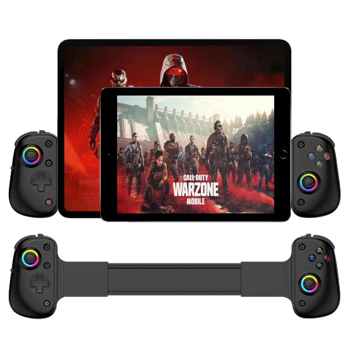 Gaming Consoles & Controllers - Megadream Game Controller for iOS/Android, Support iPad Pro 13 inch, Phone Tablet Wireless Gaming Controller Bluetooth Gamepad for PC Switch Xbox PS4 for COD, Cloud Gaming/Direct Play (Black)