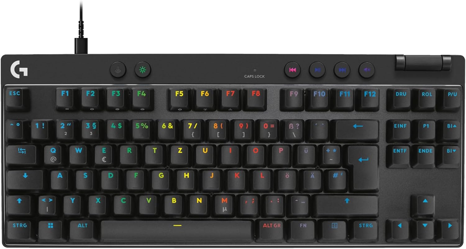 Gaming Tastatur & Maus - Logitech G PRO X TKL Rapid Tenkeyless Wired Gaming Keyboard with Magnetic Analog Switches, Rapid Trigger Mode, Adjustable Shutter Release and Adjustable RGB Lighting, QWERTZ DE - Black