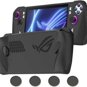 Gaming Consoles & Controllers – ASUS Rog Ally Silicone Case Cover Non-Slip Shockproof Cover for ASUS Rog Ally Gaming Console with Non-Slip Thumb Grips (Black)