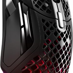 Gaming Tastatur & Maus – SteelSeries Aerox 5 Wireless – RGB Gaming Mouse with Surface Openings – Feather-Light, Water Resistant Design – 9 Buttons – Bluetooth/2.4GHz – TrueMove Air Optical Sensor with 18,000 DPI