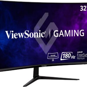 Gaming PC & Gaming Monitors – ViewSonic VX3218-PC-MHD 80 cm (32 inches) Curved Gaming Monitor (Full-HD, Adaptive Sync, 1 ms, 165 Hz, HDMI, DisplayPort, Low Input Lag, Speaker), Black
