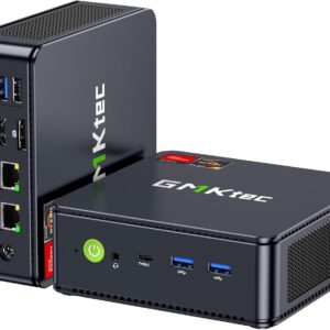 Gaming PC & Laptops – GMKtec Ryzen 5 7640HS Mini PC (Stronger 6800H) with Graphics Card AMD 760M, 16GB DDR5 RAM 512G PCIe3.0 SSD, M6 Ultra Gaming Mini PC with Dual 2.5G LAN/WiFi 6E/Triple 4K Display/USB 4.0 for Games and