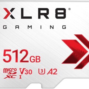 Gaming Consoles & Controllers – PNY XLR8 Gaming 512GB Class 10 U3 V30 A2 microSDXC Flash Memory Card – Read Speed up to 100MB/s – Ideal for Smartphones, Tablets, Handheld Consoles – White