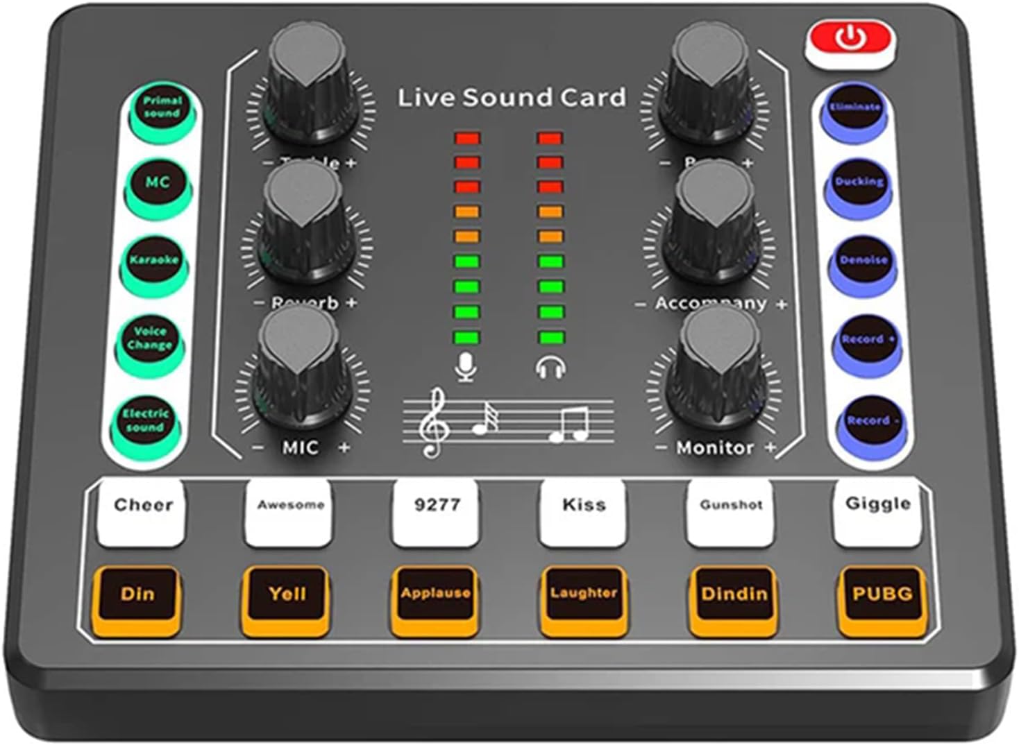 Streaming-Equipment - Sound Mixer with Voice Changer Mixer Sound Card for Phone Gaming Karaoke Studio Live Streaming Recorder Podcast Karaoke Streaming – Bild 3