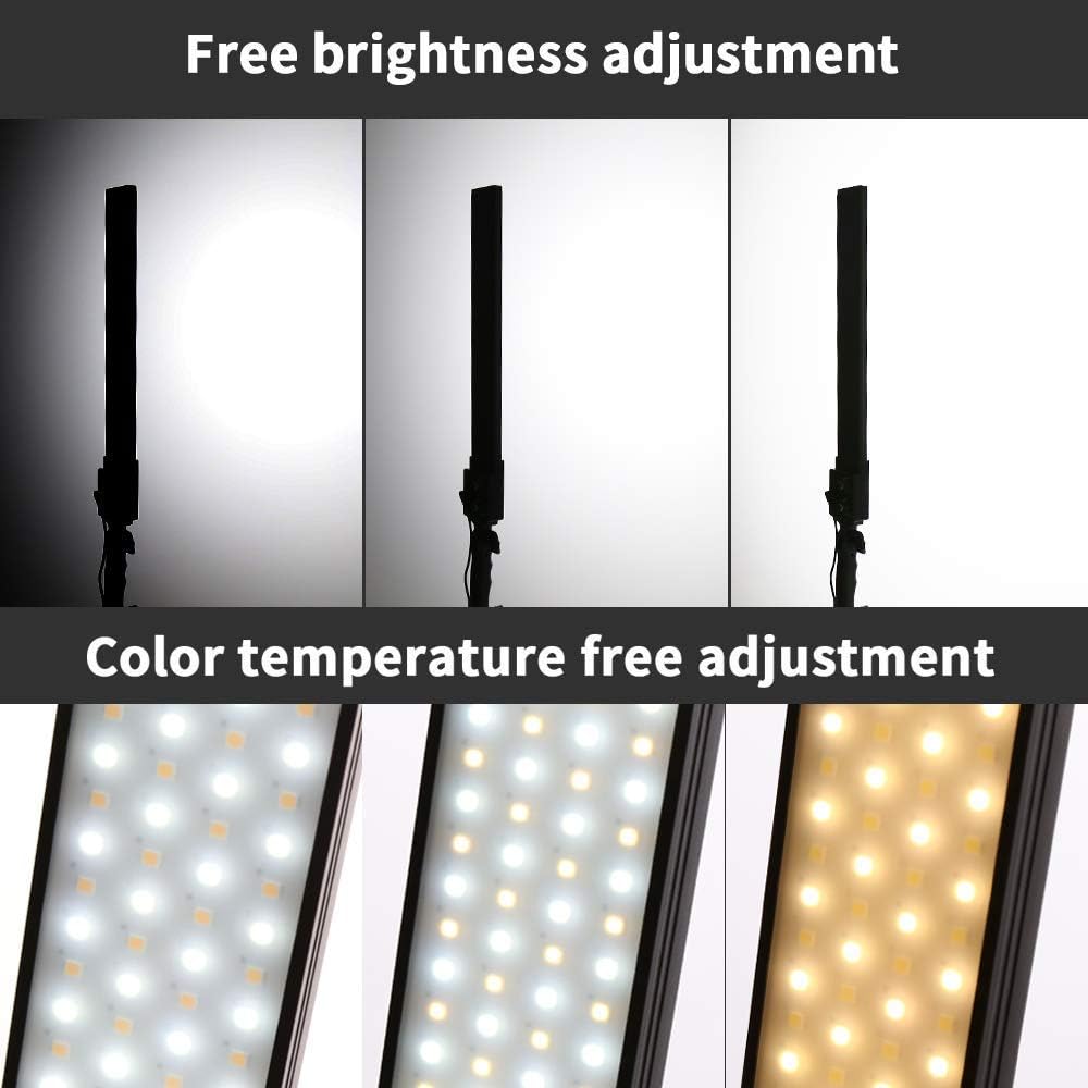 Streaming-Equipment - Dimmable Bi-Colour LED Video Light Set of 2 with Tripod Carry Bag Photography Light Set for Camera Video YouTube Product Photography Shooting, 376 LED Beads, 3200-5500K, CRI 96+ – Bild 2