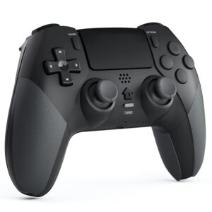 Gaming Consoles & Controllers – CHEREEKI Controller für PS4, Bluetooth-Controller mit 2 Programmierbaren Tasten, Wireless Gamepad mit Doppelter Vibration, 6-Achsen-Gyro-Sensor, Touchpad, Integrierter Lautsprecher