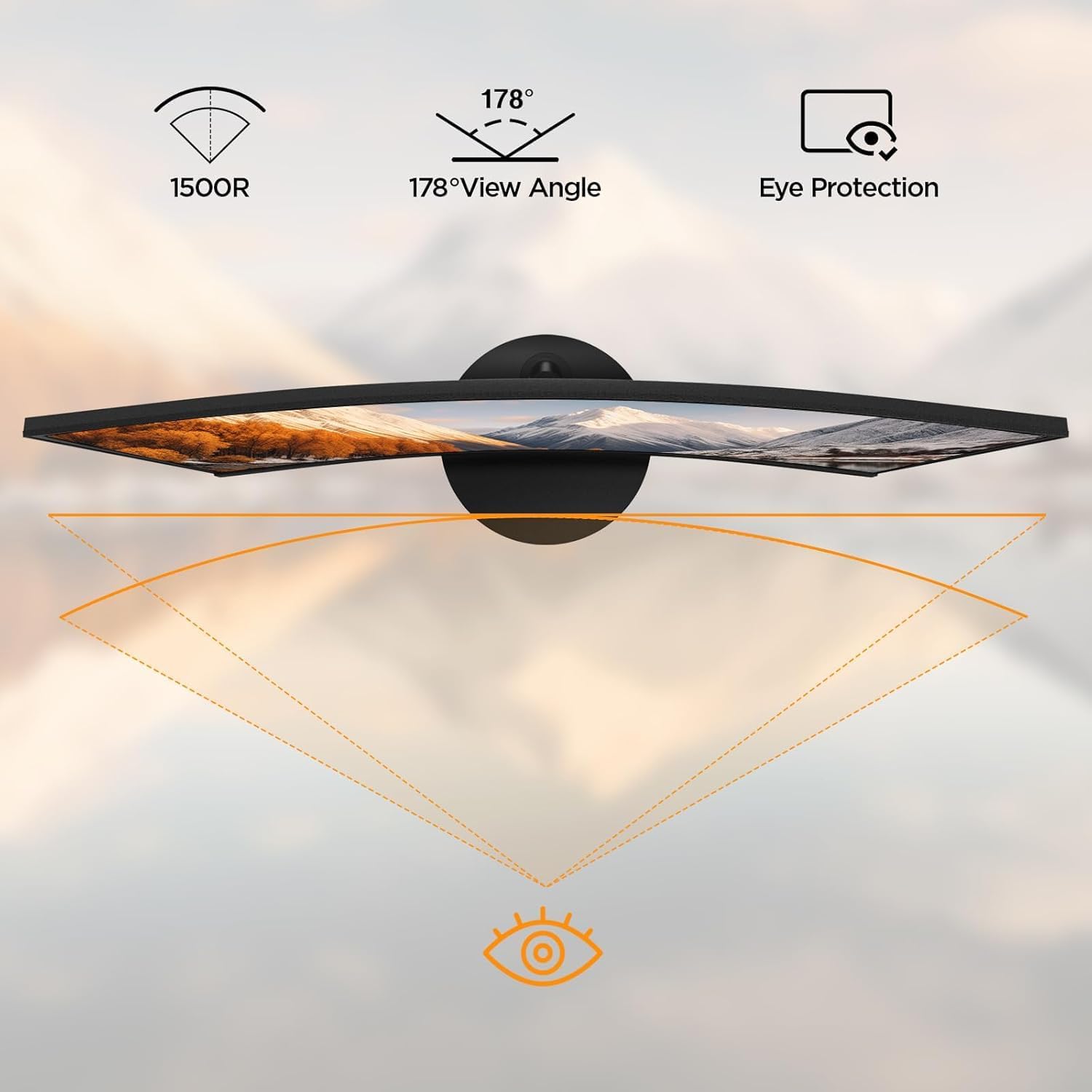 Gaming PC & Gaming Monitors - KOORUI Curved Monitor – 23.6 Inch (61 cm) FHD Curved Computer Monitor, VA Panel, 60 Hz, 1800R Curvature, Tilt Adjustment, Eye Care, HDMI, VGA Gaming Monitor, Black 24N5C – Bild 5