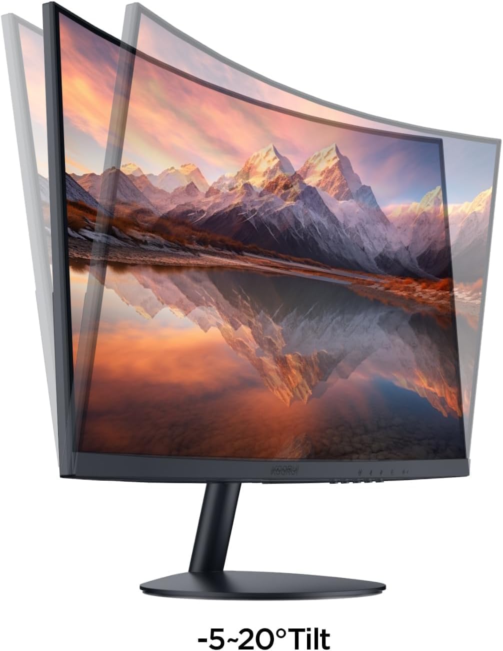 Gaming PC & Gaming Monitors - KOORUI Curved Monitor – 23.6 Inch (61 cm) FHD Curved Computer Monitor, VA Panel, 60 Hz, 1800R Curvature, Tilt Adjustment, Eye Care, HDMI, VGA Gaming Monitor, Black 24N5C – Bild 6