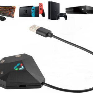 Gaming Tastatur & Maus – Keyboard and Mouse Adapter for Nintendo Switch/PS4/PS3/Xbox One/Xbox 360 Consoles, Switch Adapter Support Custom Mapping & Mouse Sensitivity Adjustment, Wired Keyboard and Mouses Converter