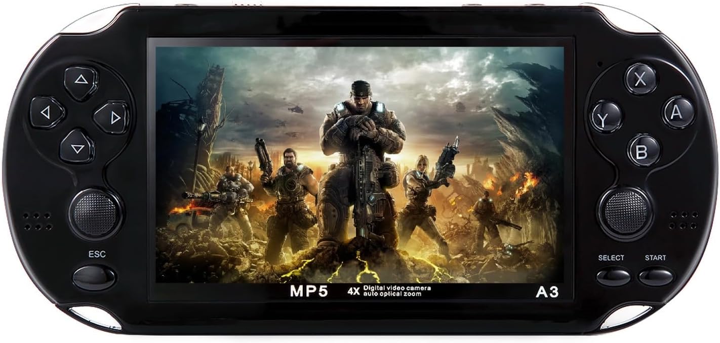 Gaming Consoles & Controllers - CZT Video Game Console 4.3 Inch 8GB Built-in 2100 Free Games for Multiple Simulators Handheld Game Console Video/Music TV Output Game Can Be Archived A Birthday Gifts