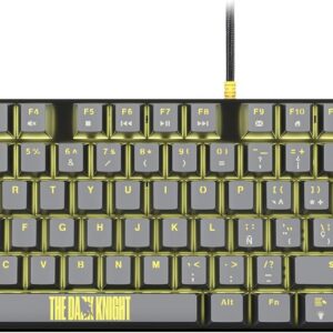 Gaming PC & Laptops – FRTEC – Batman Mechanical Keyboard with Anti Roll Cable QWERTY TKL Blue Switch Official DC Collection Compatible PC Mac PS5 Switch Xbox Series X/S