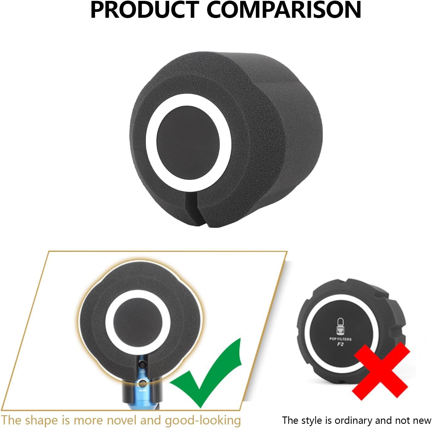 Streaming-Equipment - Tragbarer Schallschutzschirm für Mikrofone, Geräuschkerzen-Ausrüstung für Live-Streaming und Karaoke – Bild 5