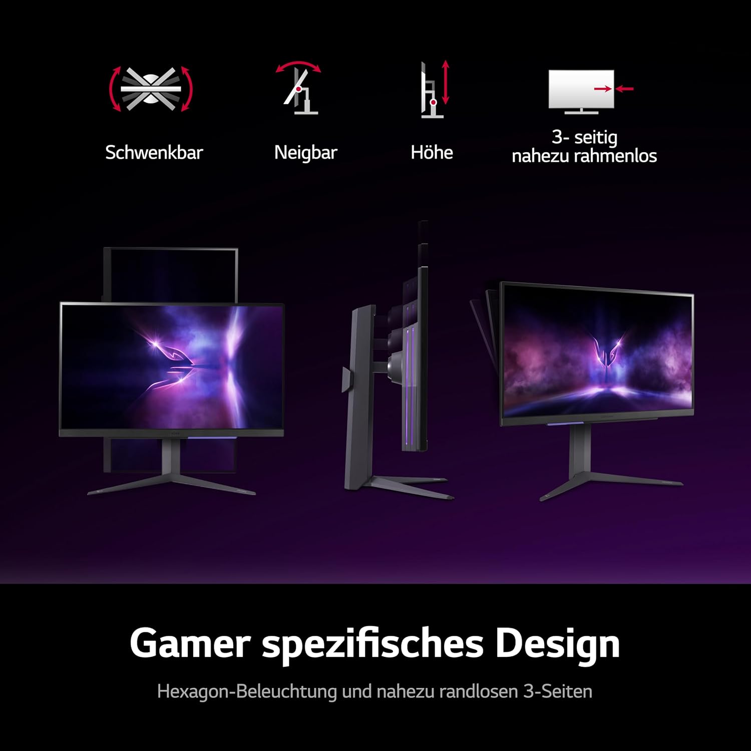 Gaming PC & Gaming Monitors - LG Ultragear 16:9 UHD Gaming Monitor, 27GR93U-B, 68.5 cm, IPS Display, HDR10, AMD FreeSync, Grey/Black – Bild 8