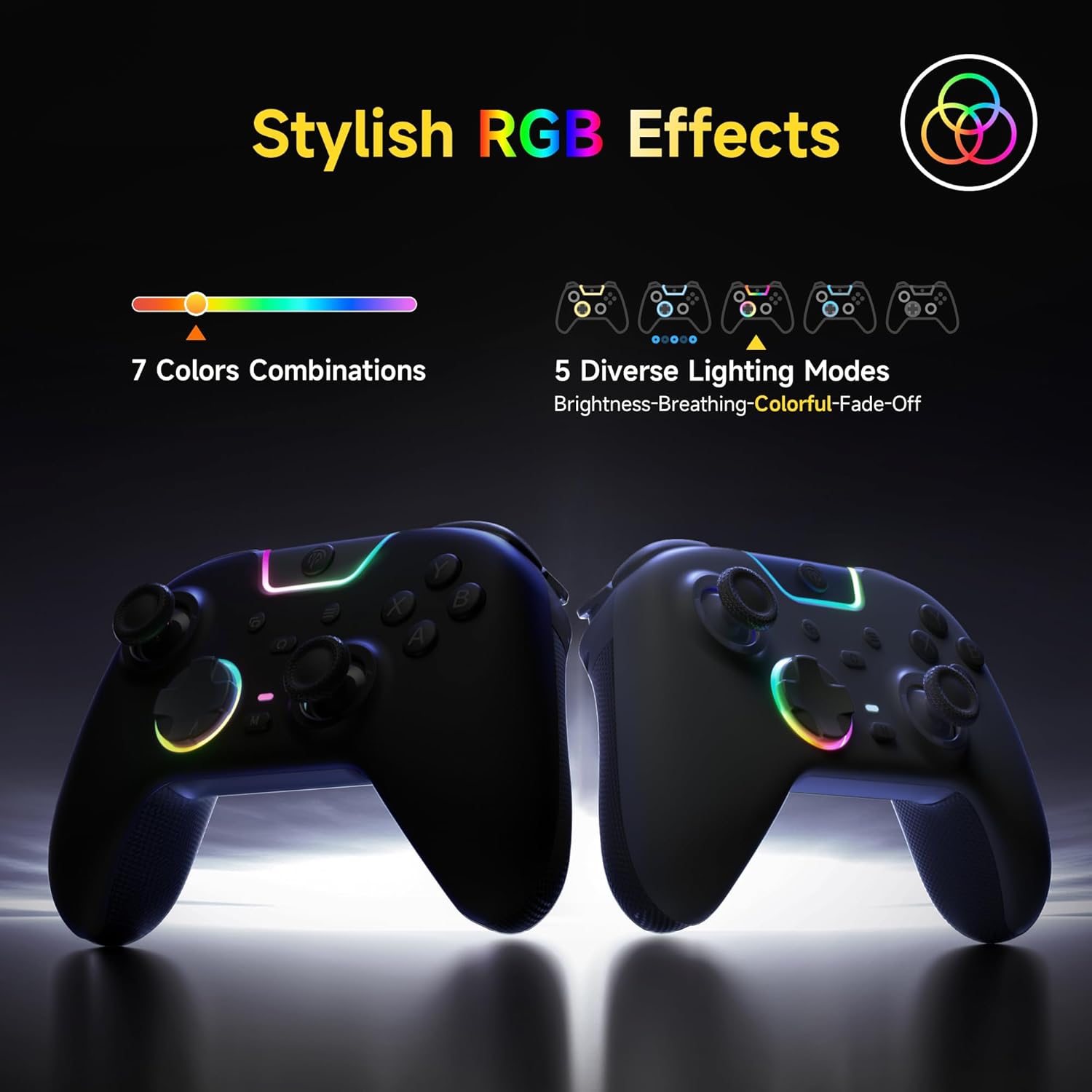 Gaming Consoles & Controllers - EasySMX X05PRO Wireless Controller PC, Gaming Controller with Quiet Buttons, 2-Stage Tigger, Hall Joysticks, 2 Programmable Buttons, 1000 mAh Battery, Compatible with PC/Switch/Android/iOS, Black – Bild 7