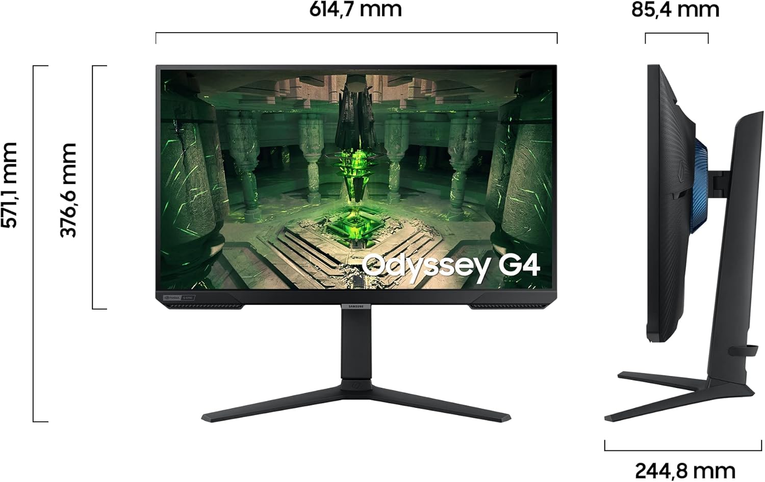 Gaming PC & Gaming Monitors - Samsung Odyssey G4B Gaming Monitor LS27BG400EU, 27 Inches, IPS Panel, Full HD Resolution, AMD FreeSync Premium, G-Sync Compatible, 1ms (G/G) Response Time, Refresh Rate 240Hz, Black – Bild 2